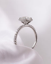 Cushion Cut Moissanite Halo Engagement Ring VVS Diamond Wedding & Anniversary Ring Mapple Gems